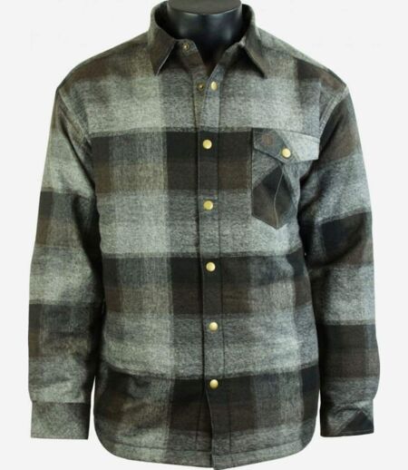 CHALLENGER BRUNO7 — Surchemise flanelle doublée gris/brun : la chaleur garantie au style authentique