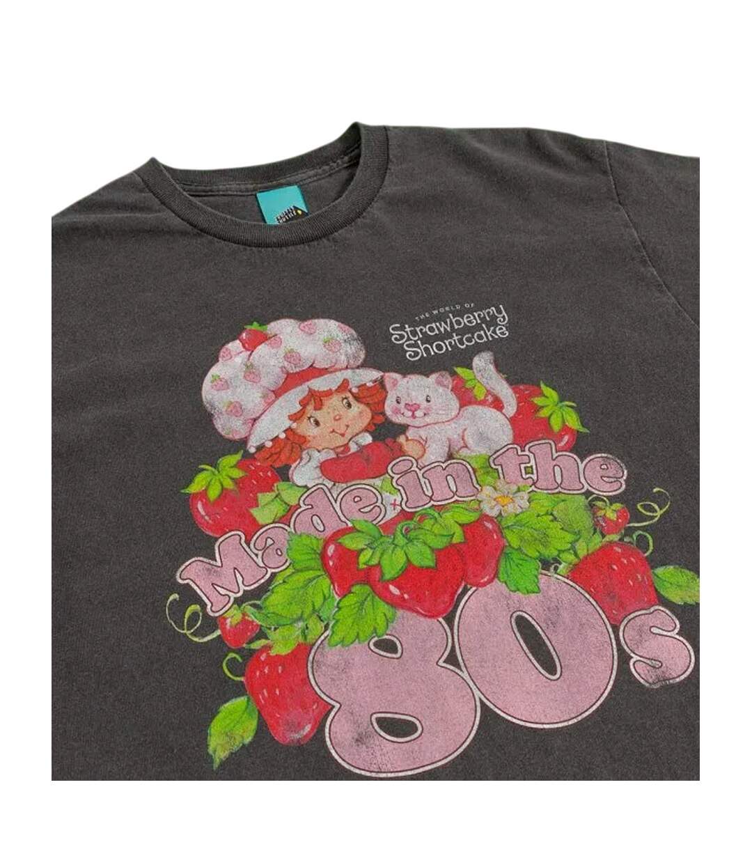 T-shirt Made In The 80s Adulte Noir Strawberry Shortcake-3