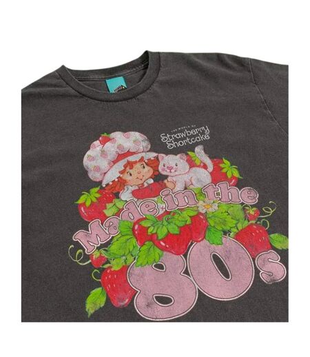 T-shirt Made In The 80s Adulte Noir Strawberry Shortcake