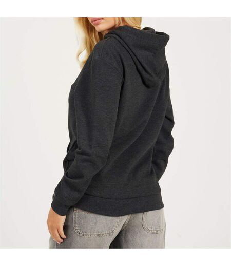 Womens/ladies Drawstring Hoodie Charcoal Brave Soul