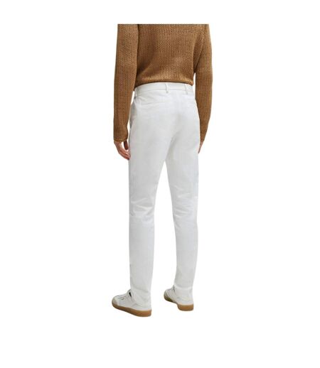 Mens Kaito Organic Cotton Sustainable Slim Trousers White Boss