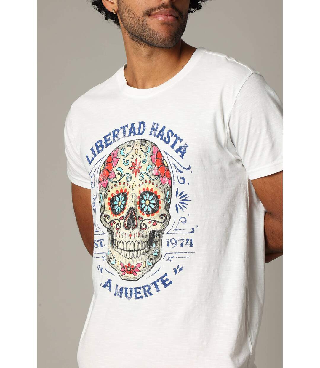 T-shirt manches courtes en coton au style unique CRANEO-3
