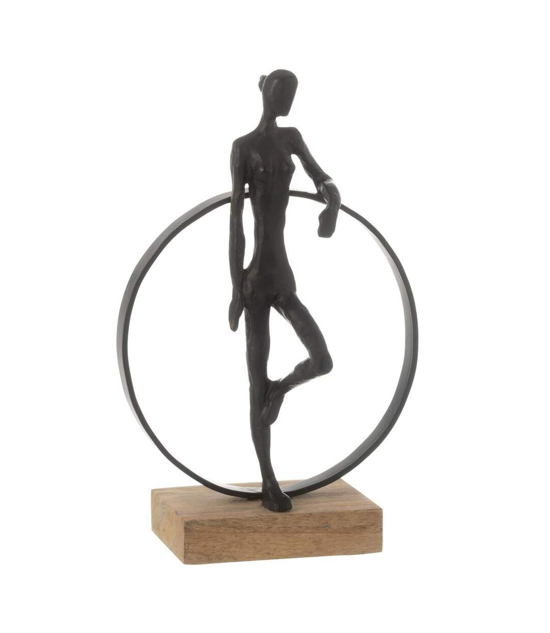 Statuette Déco Femme Anneau 32cm Noir-1