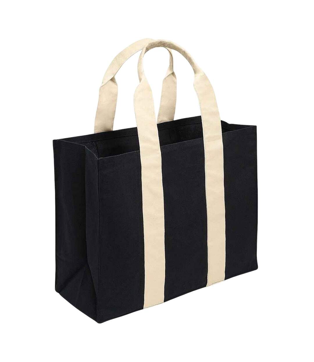 Wrap canvas tote bag one size black/natural Brand Lab-1