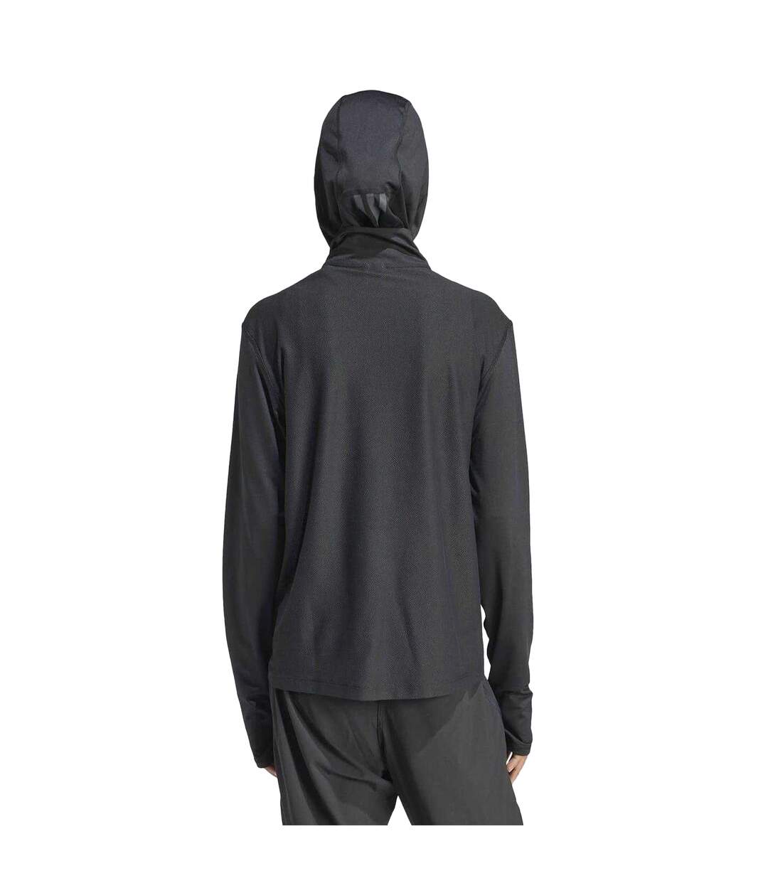 Womens/ladies Own The Run Half Zip Top Black Adidas-3
