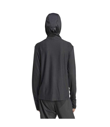 Womens/ladies Own The Run Half Zip Top Black Adidas