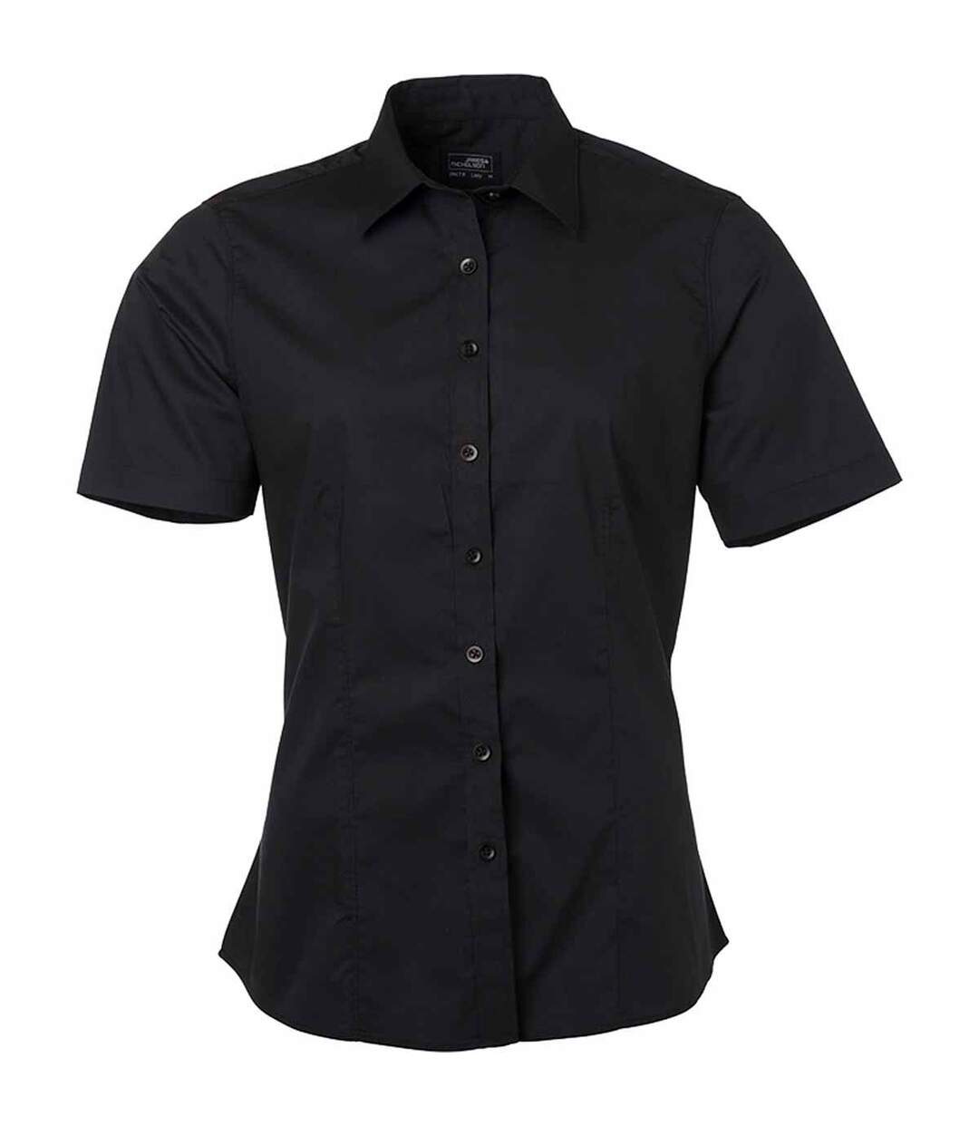 chemise popeline manches courtes - JN679 - femme - noir-1