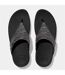 Womens/ladies Lulu Glitz Toe Post Wedge Sandals Black Fit Flop-3