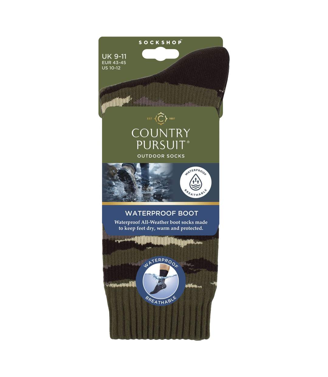 Country Pursuit - Chaussettes Imperméables Homme Femme Respirantes Randonnée-2