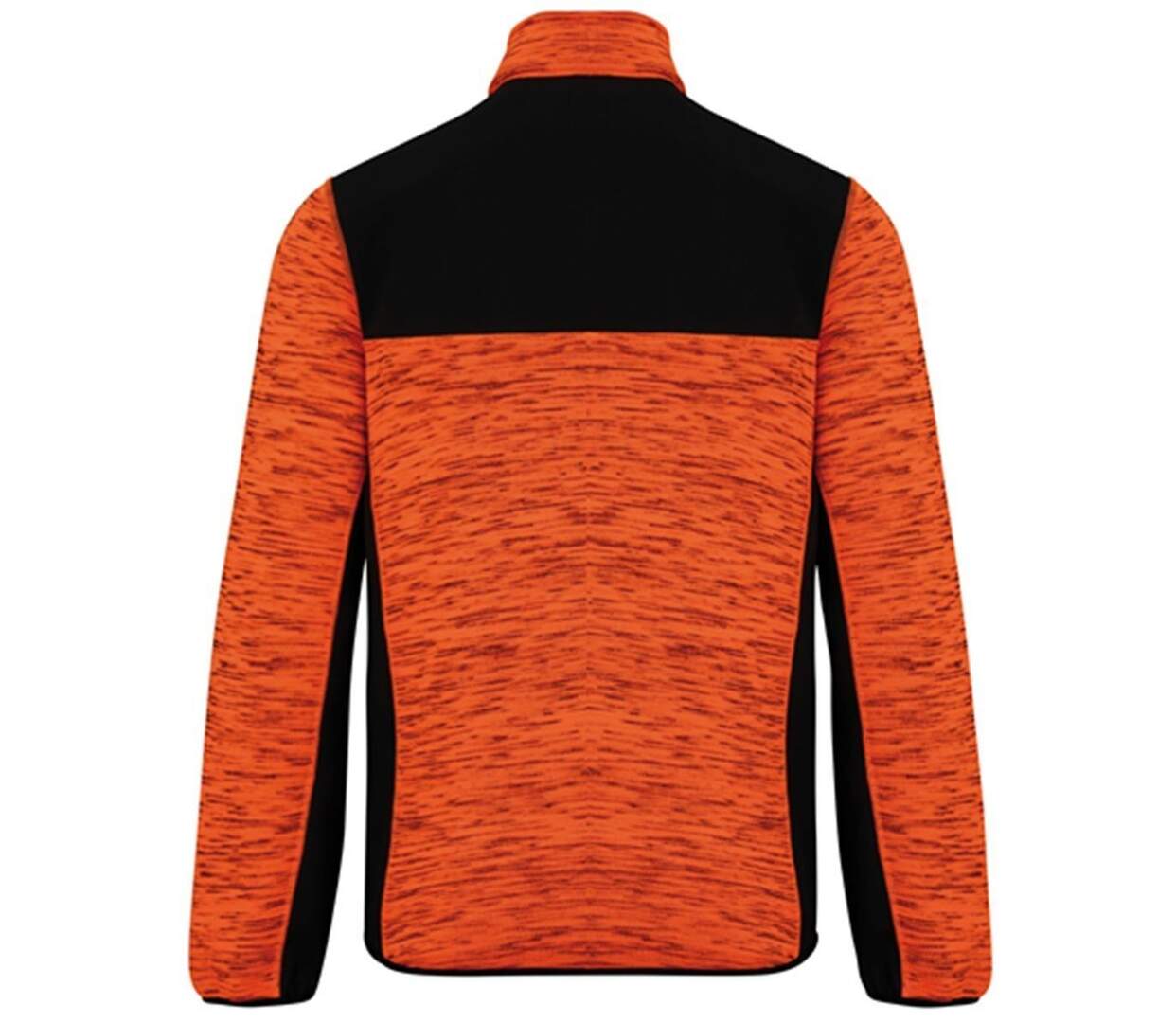 Veste recylée en polytricot - WK9108 - orange fluo chiné et noir-2