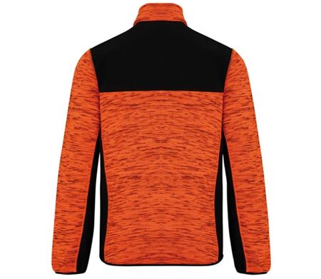 Veste recylée en polytricot - WK9108 - orange fluo chiné et noir