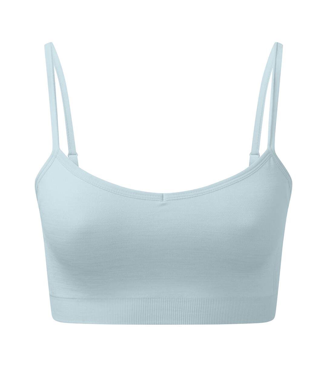 Womens/ladies melange seamless 3d sports bra sky blue TriDri-1