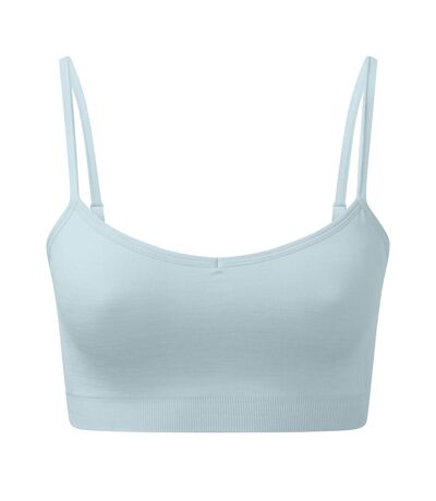 Womens/ladies melange seamless 3d sports bra sky blue TriDri