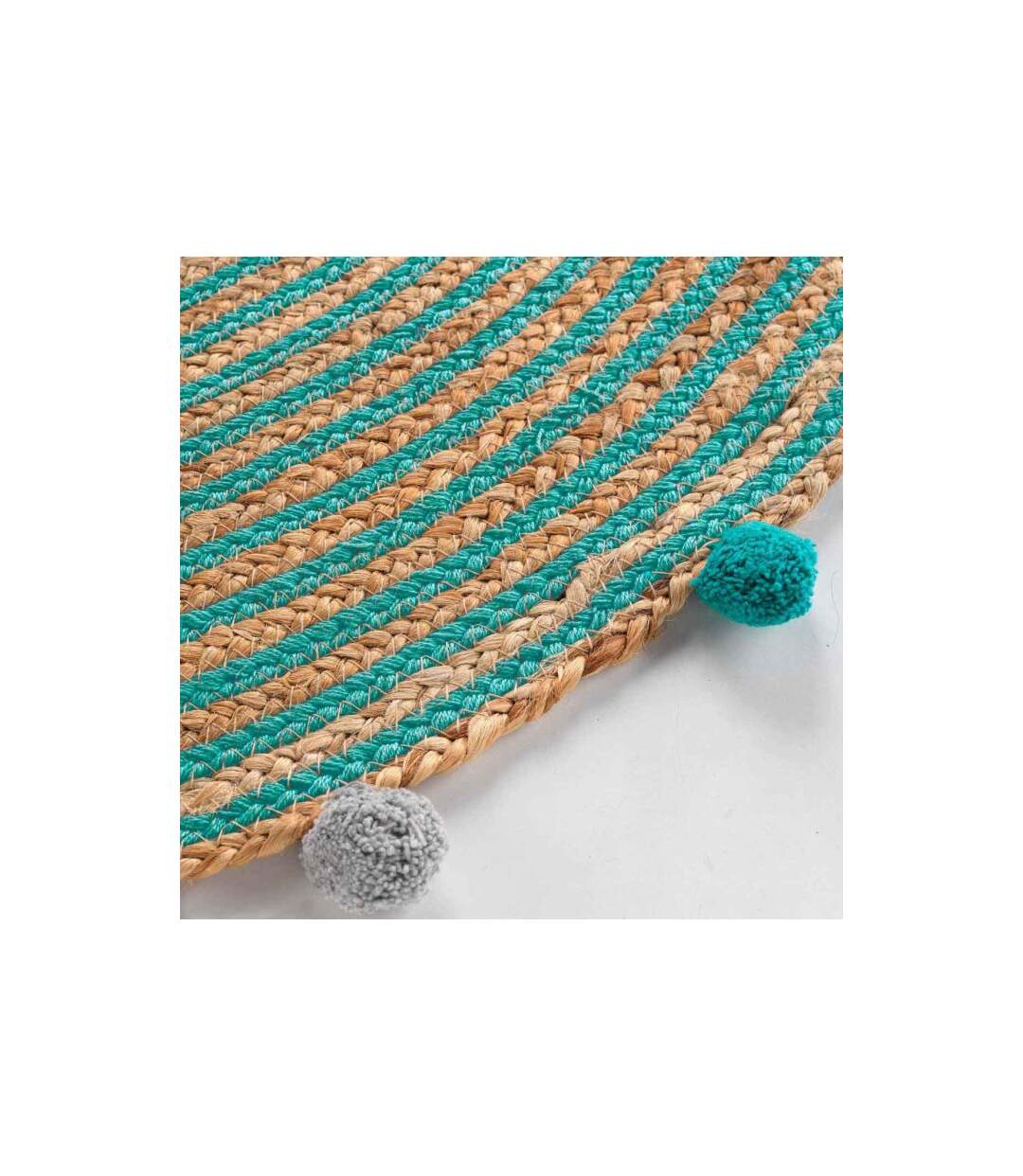 Tapis Enfant à Pompons Déco Baloo 90cm Vert-2