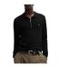 Mens Sastoon Stacked Logo Knitted Quarter Zip Polo Shirt Black Hugo-4