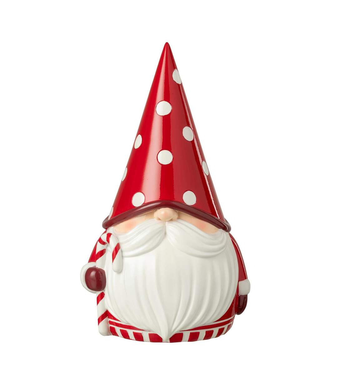 Gnome Père-Noël Pois 41cm Rouge & Blanc-1