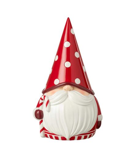 Gnome Père-Noël Pois 41cm Rouge & Blanc