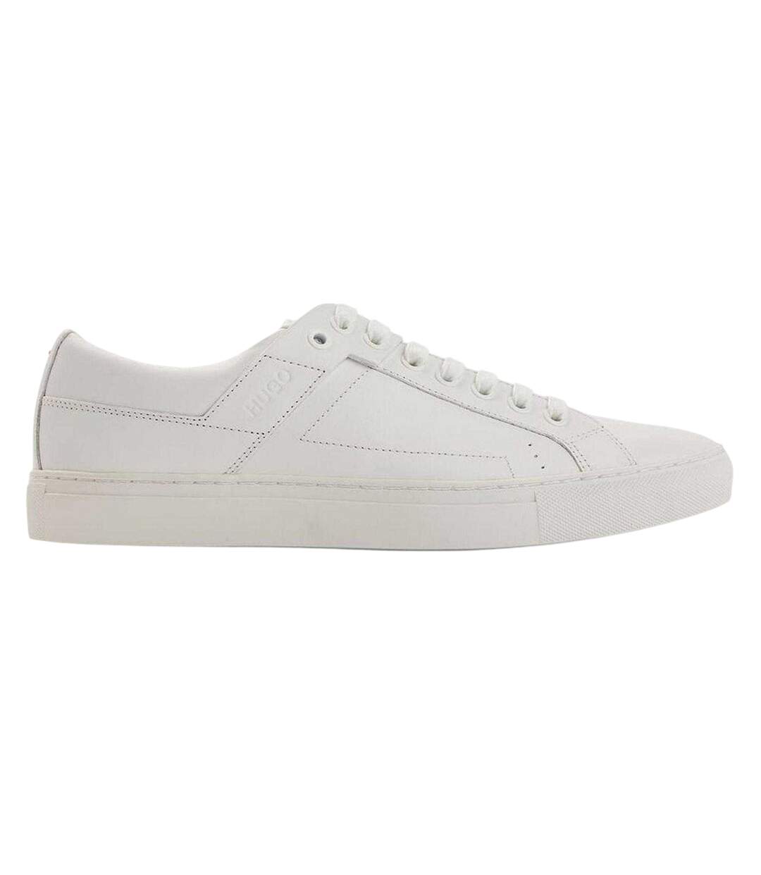 Mens Futurism Leather Trainers White Hugo-1