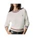 Pull beige/rouge femme calvin klein jeans woven label-1