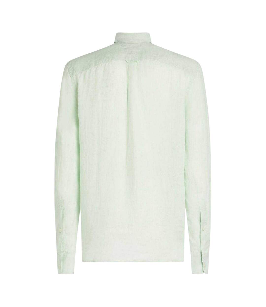 Mens Linen Regular Long-sleeved Shirt Opal Green Tommy Hilfiger-3