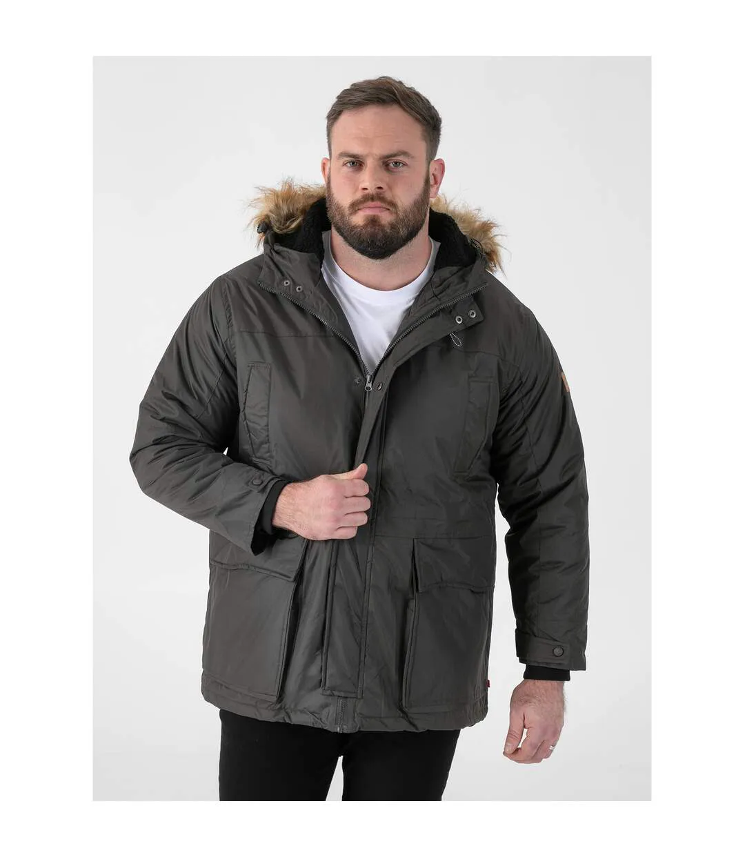 Mens D555 Lovett Kingsize Parka Khaki Duke-4