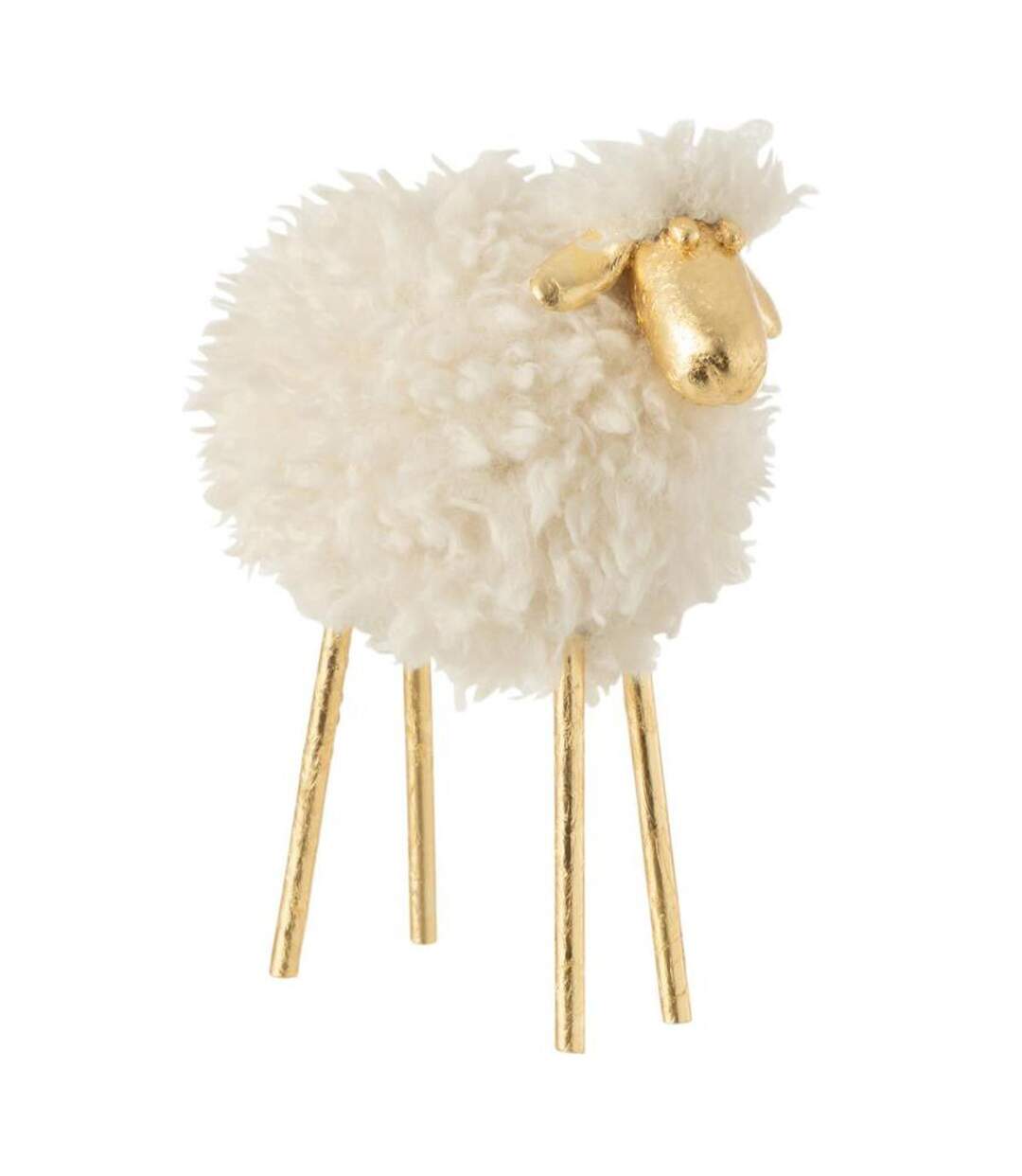 Statuette Déco Design Mouton 25cm Blanc & Or-1