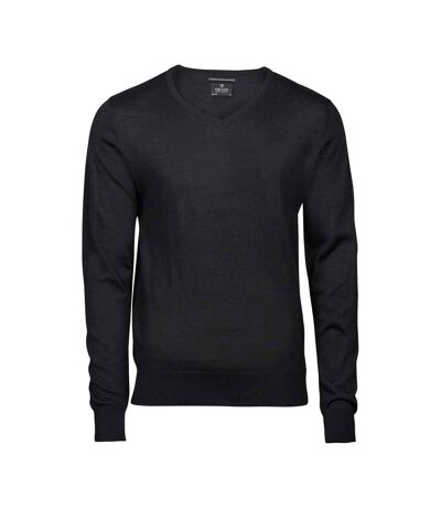 Tee Jays Mens Knitted V Neck Sweater (Black) - UTBC3828
