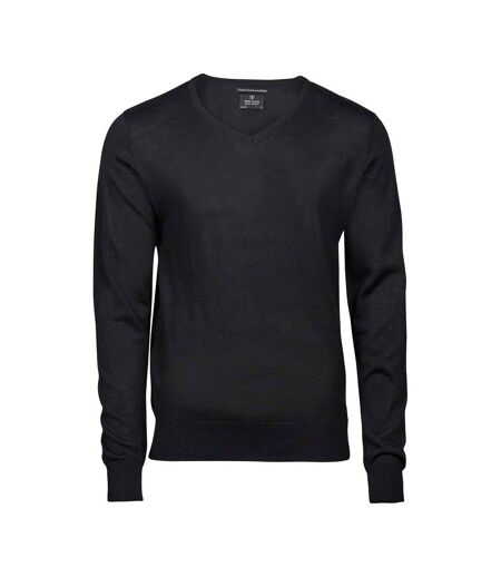 Tee Jays Mens Knitted V Neck Sweater (Black) - UTBC3828