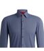 Mens Kenno Geometric Cotton Slim Shirt Dark Blue Hugo-3