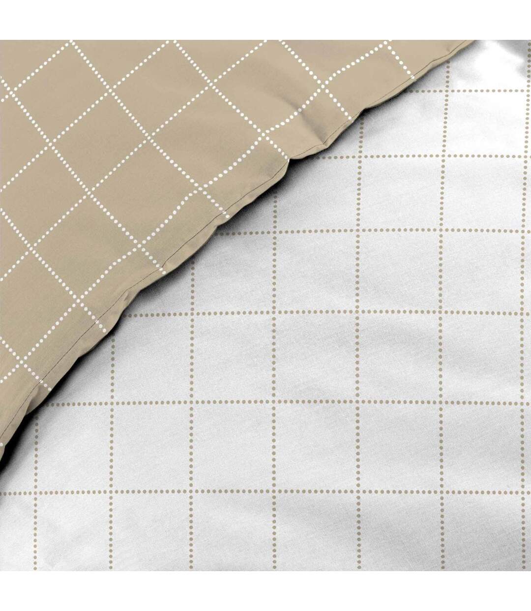 Parure de Lit Réversible 3 Pièces Cadria 200x200cm Naturel-5
