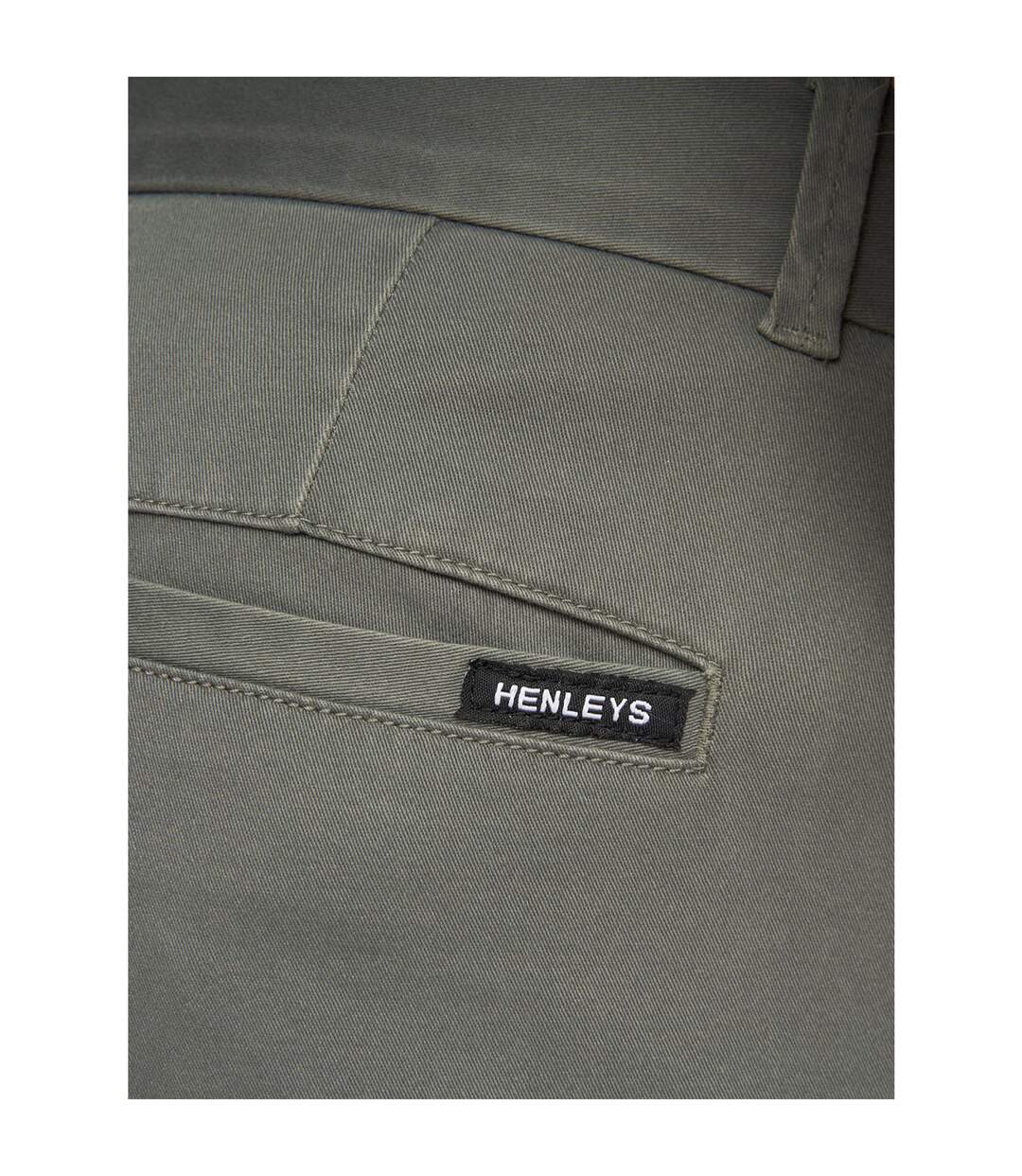 Chino edition homme vert kaki Henleys-3