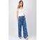 Pantalon été jambes larges MELODY imprimé floral bleu Coton Du Monde-2
