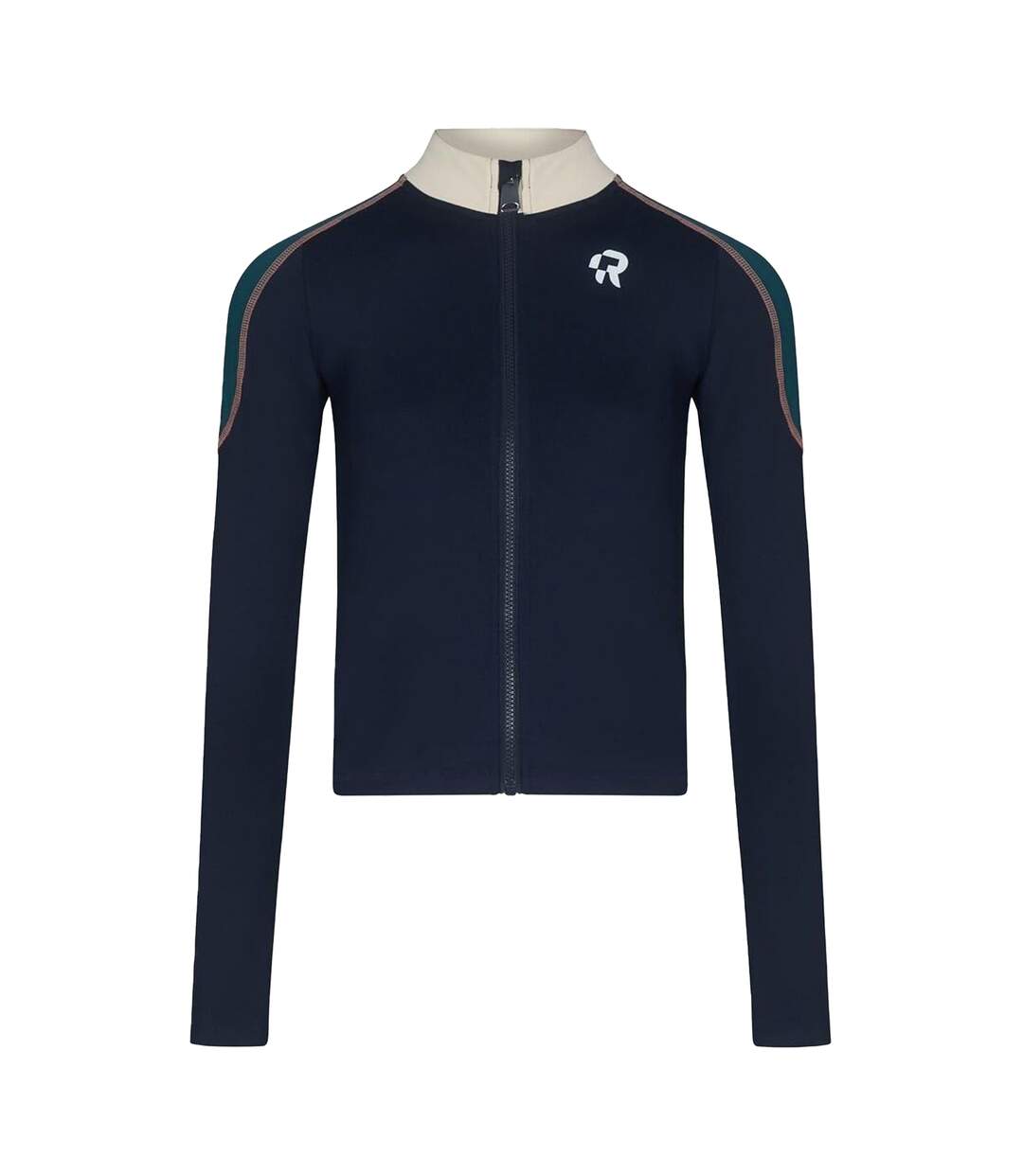 Womens/ladies Full Zip Technical Top Navy Red Run-2