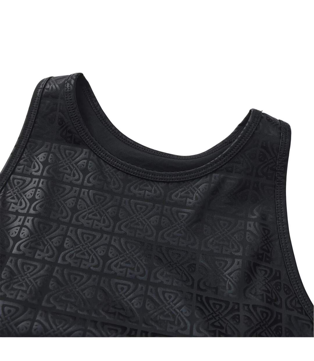 Womens/ladies Shine Slim Sleeveless Tank Top Black Biba-4