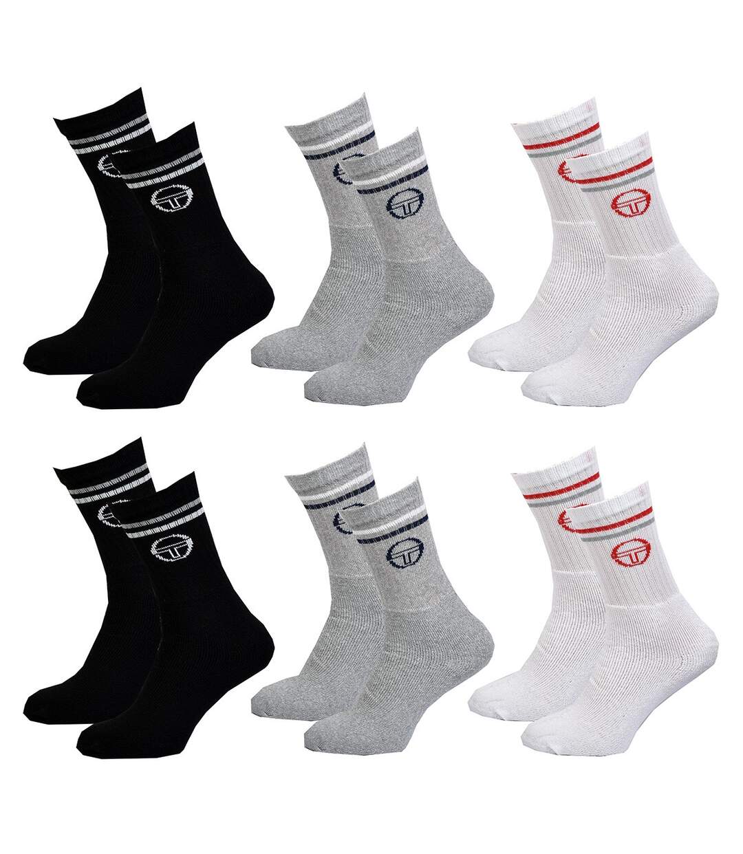 Chaussettes homme Sergio Tacchini Tennis Pack de 6 paires assorties TENNIS SERGIO TACCHINI-1