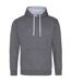 Womens/ladies varsity hoodie charcoal/heather grey Awdis