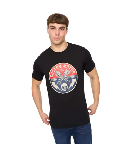 T-shirt Moules Homme Noir Crosshatch