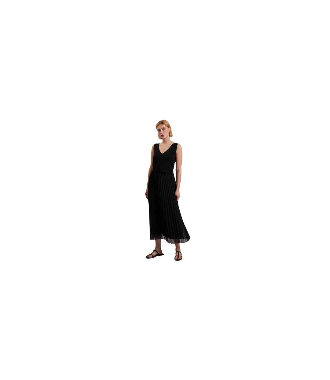 Robe Mi-longue Manches Style Caraco Motif/style 2-en-1 Larnahh Femme Noir Ted Baker-1