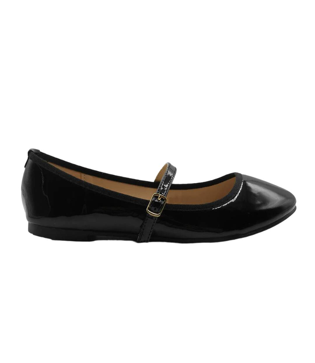 Where´s that from womens/ladies josie patent faux leather straps ballerina flats black Where's That From-1