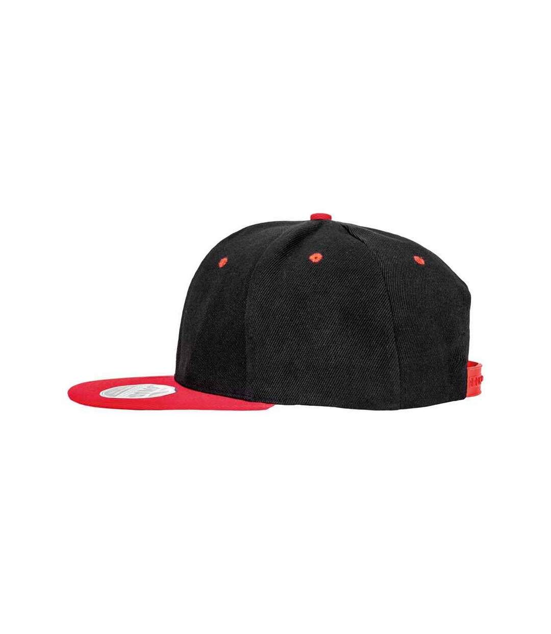 Unisex adult bronx contrast snapback cap black/red Result Headwear-3