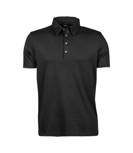 Tee Jays Mens Pima Short Sleeve Cotton Polo Shirt (Black) - UTBC3812