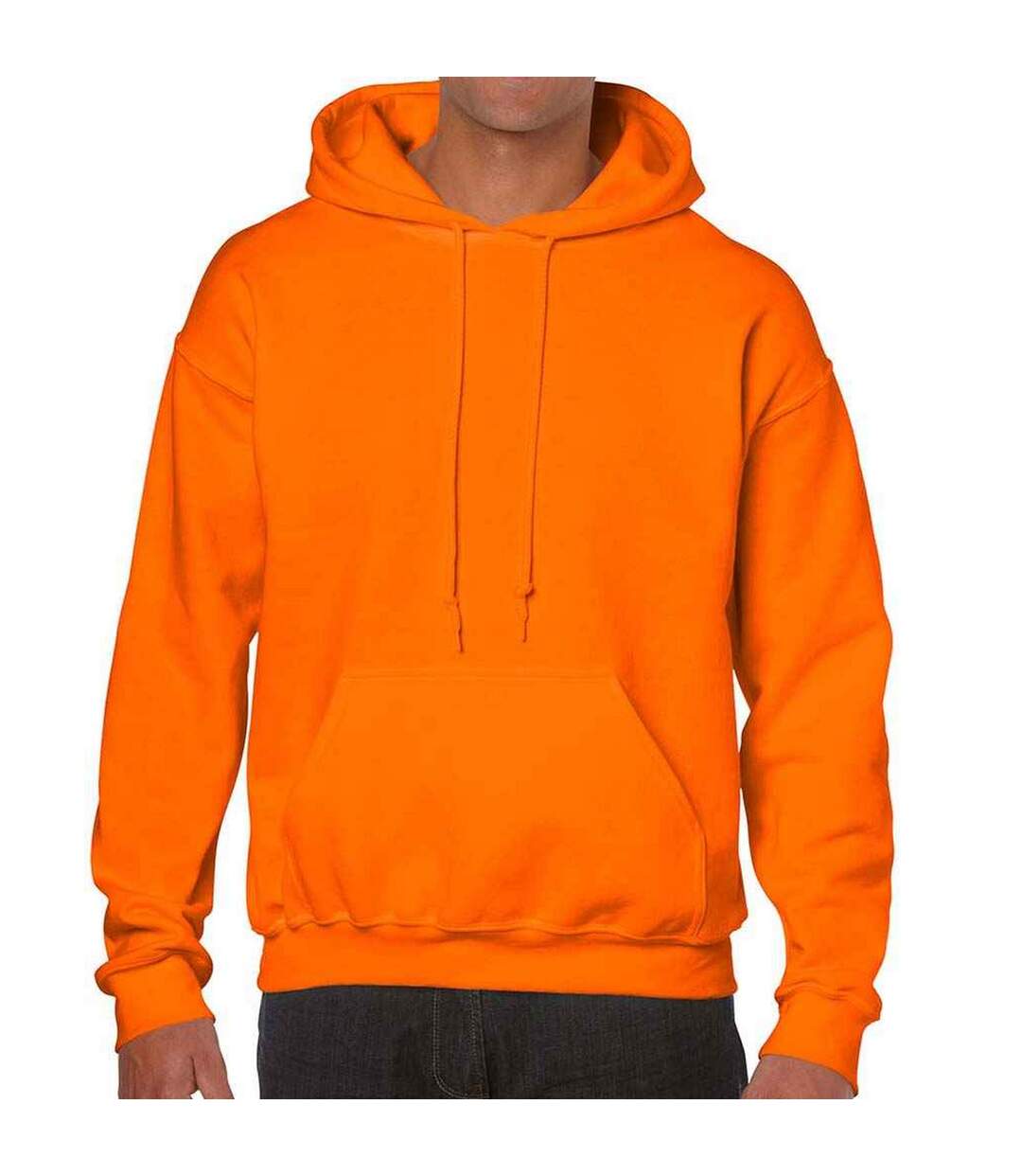 Sweat à capuche adulte orange fluo Gildan-1