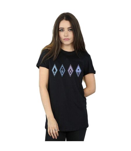 Disney - T-shirt FROZEN ELEMENTS SYMBOLS - Femme (Noir) - UTBI24405