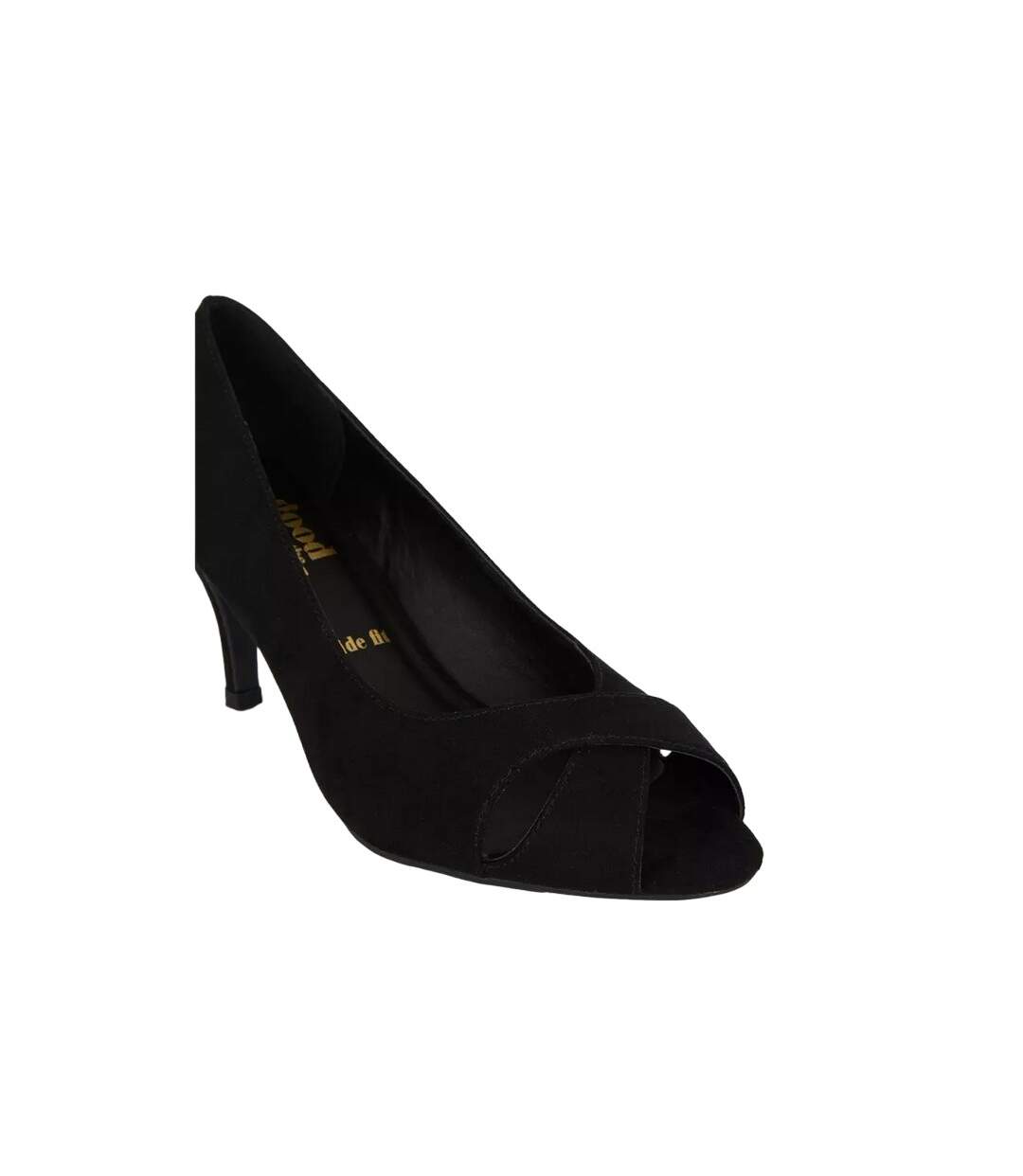 Womens/ladies Honey Peep Toe Wide Sandals Natural Black Good For The Sole-4