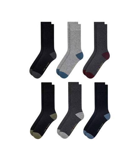 Pack Of 6  Mens Crew Socks  Black Ted Baker