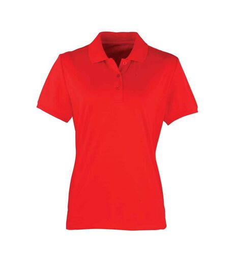 Polo coolchecker femme rouge clair Premier