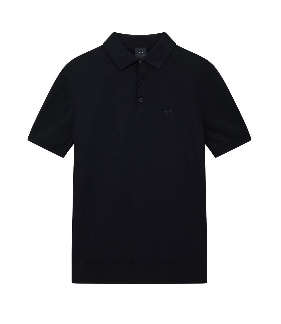 Mens Knitted Polo Shirt Black Armani Exchange-1