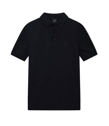 Mens Knitted Polo Shirt Black Armani Exchange