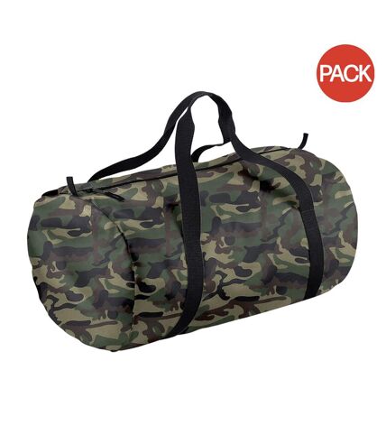 Lot de 2  Packaway sac de voyage 32 litres taille unique jungle camo/noir BagBase