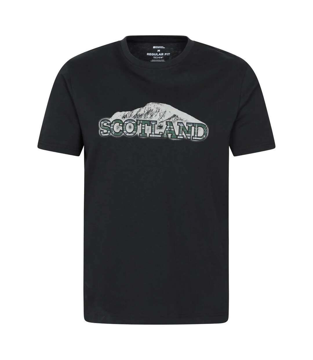 T-shirt Manches Courtes Scotland Homme Noir Mountain Warehouse-1